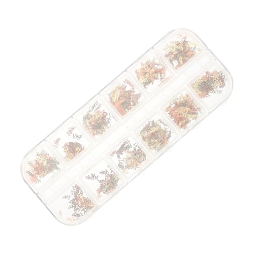 ELAYARD 1 Schachtel Teiliges Nail Art Charms DIY Maniküre Dekorationen mit Einzigartigen Buchstaben motiven Modische Metall nagelschmuck für Party Hochzeit Geburtstag Professionellen oder von ELAYARD