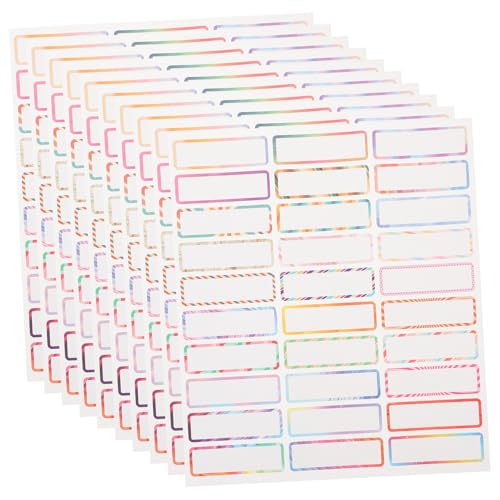 ELAYARD 10 Blatt Bunte Selbstklebende Namensetiketten Wasserfest Vinyl Material Beschriftbar mit Allen Stiften Vielseitige Aufkleber für Schule Ordner Becher und Dokumentenorganisation ELAYARD 10 Blatt Bunte Selbstklebende Namensetiketten Wasserfest Vinyl Material Beschriftbar mit Allen Stiften Vielseitige Aufkleber für Schule Ordner Becher und Dokumentenorganisation von ELAYARD