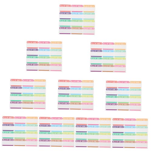 ELAYARD 10 Blatt Bunte Wasserdichte Selbstklebende Namensetiketten aus Vinyl Bögen mit Aufklebern Wiederstandsfähige Beschriftungsaufkleber für Ordner Wasserflaschen Aufbewahrung und von ELAYARD