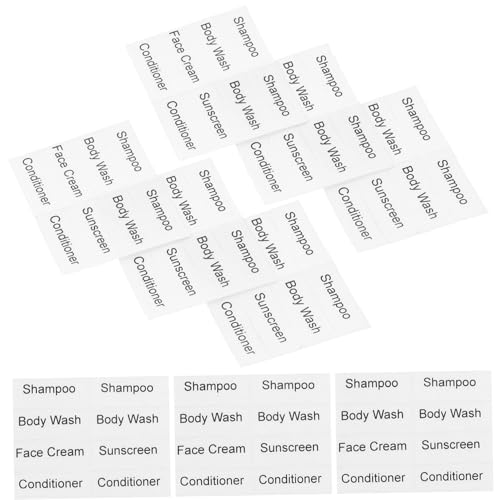 ELAYARD 10 Blatt Selbstklebende Sub Bottle Sticker für Reiseflaschen Wasserfeste Kosmetik Shampoo Etiketten Klare Beschriftung Langlebig und Haftstark zur Organisation und Beschriftung von ELAYARD