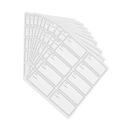 ELAYARD 10 Blatt Wasserfeste Ölbeständige Lebensmittel etiketten Beschreibbare Ablaufdatum aufkleber für Flaschen Vorratsdosen und Gefriergut Ablösbar Vielseitig für Haushalt und Büro von ELAYARD