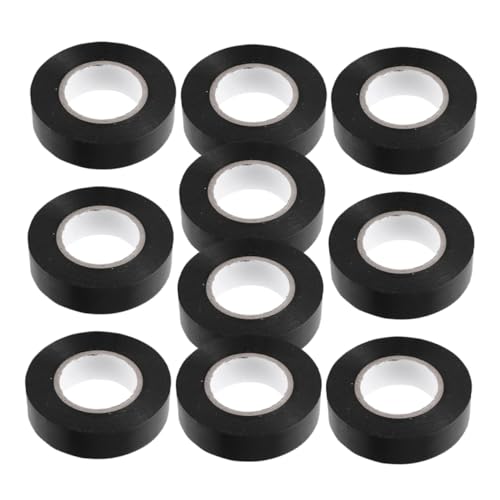 ELAYARD 10 Rollen Isolierband Schwarz PVC Elektrisches Klebeband Hochtemperaturbeständig Starkes Isolierklebeband für Elektroinstallation Kabelschutz und Reparatur von ELAYARD