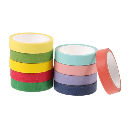 ELAYARD 10 Rollen Washi Papier Klebeband Regenbogenfarben DIY Bastelpapier Tape für Scrapbooking Journaling Geschenkverpackung Dekoration Bastelliebhaber ELAYARD 10 Rollen Washi Papier Klebeband Regenbogenfarben DIY Bastelpapier Tape für Scrapbooking Journaling Geschenkverpackung Dekoration Bastelliebhaber von ELAYARD