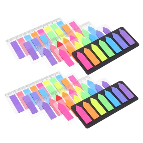 ELAYARD 10 Sätze Bunte Haftnotizen Page Marker Selbstklebend Kunststoff Memo Tabs Für Bürobedarf und Schule Farben Klebeetiketten Zum Markieren und Beschriften von Büchern und Dokumenten von ELAYARD