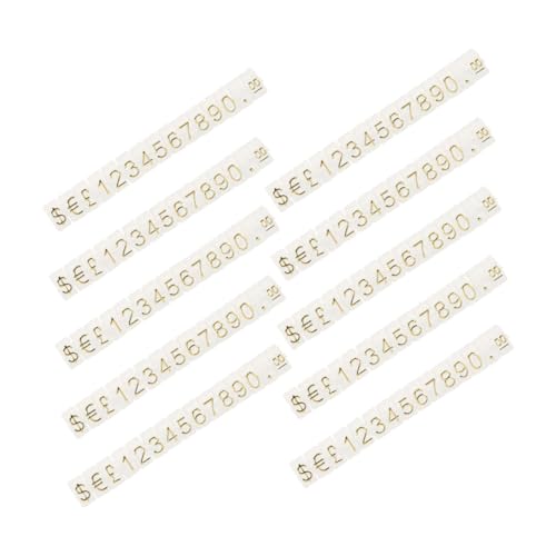 ELAYARD 10 Saiten Teiliges Preisschild Metall Preiswürfel Transparent Goldene Zahlen Einstellbar für Schmuckläden Einzelhandel Flexible Preisanzeige Leicht Montierbar für Verkaufsstände von ELAYARD