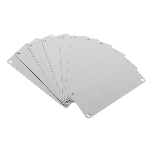 ELAYARD 10 Stück Edelstahl Türschild Blanko Metallschilder mit Löchern Rostfrei DIY Gravurplatten für Büro Restaurant und Dekoration Vielseitig Beschriftbar und Langlebig von ELAYARD