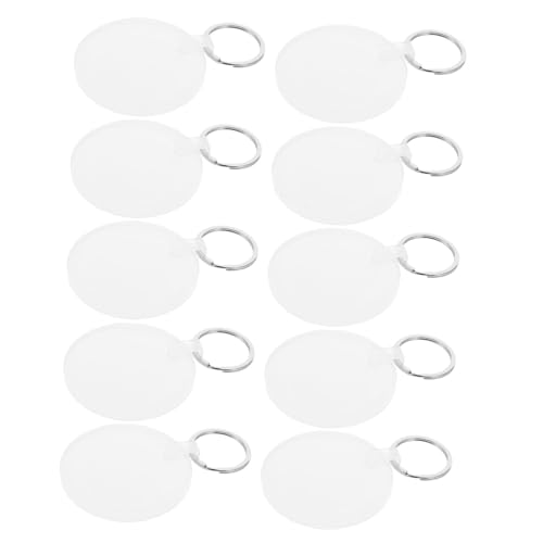 ELAYARD 10 Stück Runde Sublimations-schlüsselanhänger aus Acryl Doppelseitig Hitzebeständig für DIY Wärmeübertragung Langlebige Schlüsselringe für Kreative Bastelprojekte von ELAYARD