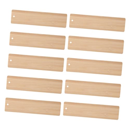 ELAYARD 10 Stück Teiliges Bambus-lesezeichen- Blanko DIY Bastelrohlinge mit Glatten Kanten und Rundungen Vielseitige Dekoration Geschenktags Party Lesezeichen zum Aufhängen von ELAYARD