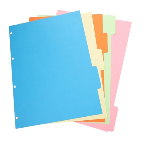 ELAYARD 10 Stück Teiliges Farbige Register trennblätter mit Beschriftbaren Tabs Langlebige Trennwände für Ringbücher für Büro Schule und Persönliche Organisation von ELAYARD