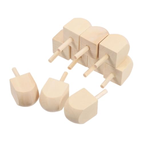 ELAYARD 10 Stück Teiliges Holz Bausatz für Unbemalt Naturbelassen DIY Chanukka Party Dekoration Interaktives zum Bemalen und Basteln Höhe von ELAYARD