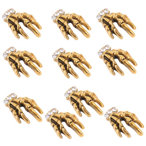 ELAYARD 10 Stück Teiliges Nageldekor aus Legierung mit Skelett Hand Motiven Diy Nail Art Zubehör für Maniküre Vielseitige Nagelsticker für Professionelle und Private Nagelgestaltung ELAYARD 10 Stück Teiliges Nageldekor aus Legierung mit Skelett Hand Motiven Diy Nail Art Zubehör für Maniküre Vielseitige Nagelsticker für Professionelle und Private Nagelgestaltung von ELAYARD
