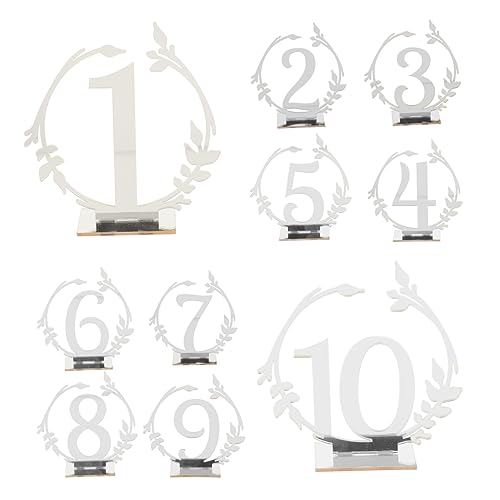 ELAYARD 10 Stück Tisch Nummernschild Sitzplätze Vinyl lustig Party hochzeitsdeko brilliance glossing esszimmertische Reservierte Tischschilder aus Acryl Reservierte Schilder Silver von ELAYARD