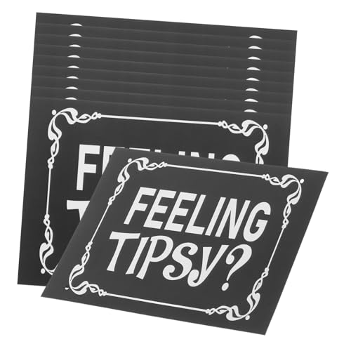 ELAYARD 10 Stück Wasserdichte Feeling Tipsy Aufkleber Selbstklebend Stylische Restaurant Bar etiketten Atmosphäre steigernd Für Servicepersonal und Barkeeper von ELAYARD