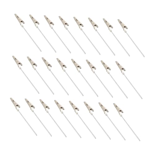 ELAYARD 100 Stück Metall alligator klammern mit Langem Draht Robuste Fotoklammern und Notizhalter Vielseitige Memo clips ohne Basis für DIY Stabile Kartenhalter aus Metall von ELAYARD