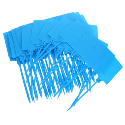 ELAYARD 100 Stück Plastikversandetiketten mit Schnur Wiederverwendbare Beschriftbare Tags für Effiziente Warenkennzeichnung und Verwaltung von ELAYARD