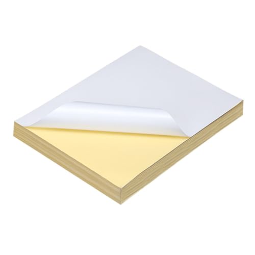 ELAYARD 100 Stück Selbstklebendes Typpapier mit Glänzender Oberfläche Bedruckbares Etikettenpapier Kompatibel mit Inkjet und Laserdruckern für Büro Schule und Zuhause Leicht Ablösbar und von ELAYARD