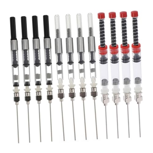 ELAYARD 12 Stück Teiliges Füllfederhalter Tintenspritzen Edelstahl und Kunststoff Langlebige Tintenabsorber mit Federkonverter Einfache Nachfüllung für Anfänger und Profis Praktische von ELAYARD