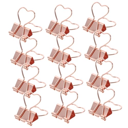 ELAYARD 12 Stück Teiliges Metall Büroklammern Rosegold Herzen Große Binder Clips Stabile Dokumentenklammern Für Bürobedarf Papier und Aktenorganisation Vielseitige Klemmen Für Schule und ELAYARD 12 Stück Teiliges Metall Büroklammern Rosegold Herzen Große Binder Clips Stabile Dokumentenklammern Für Bürobedarf Papier und Aktenorganisation Vielseitige Klemmen Für Schule und von ELAYARD