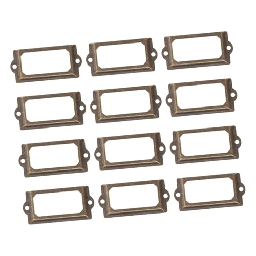 ELAYARD 12 Stück Teiliges Metall Retro Etikettenhalter Schubladenbeschriftung Vintage Rahmen mit Schrauben Einfache Befestigung für Akten Medikamentenschränke Praktische Aufbewahrung ELAYARD 12 Stück Teiliges Metall Retro Etikettenhalter Schubladenbeschriftung Vintage Rahmen mit Schrauben Einfache Befestigung für Akten Medikamentenschränke Praktische Aufbewahrung von ELAYARD