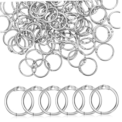 ELAYARD 120 Stück Teiliges Metall Buchringe Silber Runde Binderinge für Karteikarten Heftringe Stabile Rostfreie Organizer Ringe für Notizen Scrapbooking Büro von ELAYARD