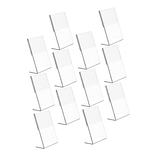 ELAYARD 12Stücke Acryl Tischaufsteller Klare Menükarten und Tischnummernhalter für Hochzeiten Restaurants und Cafés Wasserdichte und Staubdichte Bildhalter für Langlebige Nutzung von ELAYARD