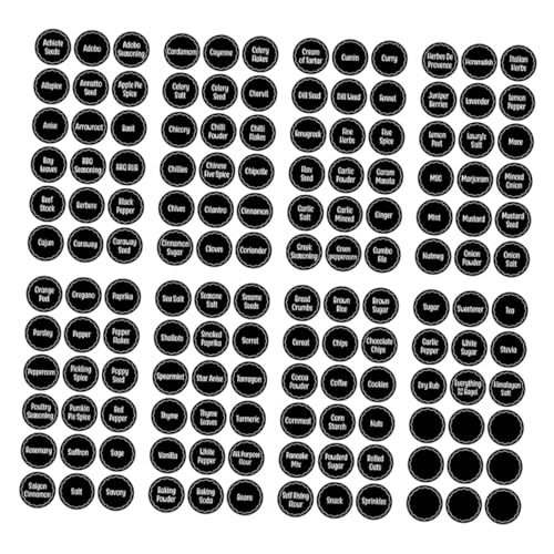 ELAYARD 144 Stück Teiliges Gewürzetiketten Wasser Ölbeständige Aufkleber mit Klarer Schrift Selbstklebend Praktische Labels für Gewürzgläser und Einmachgläser Langlebig und Leicht zu ELAYARD 144 Stück Teiliges Gewürzetiketten Wasser Ölbeständige Aufkleber mit Klarer Schrift Selbstklebend Praktische Labels für Gewürzgläser und Einmachgläser Langlebig und Leicht zu von ELAYARD