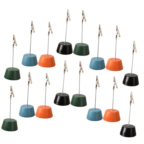 ELAYARD 16 Stück Teiliges Bunte Holz desktop kartenclips Multifunktional als Memo Fotohalter mit Stabilem Stand für Büro und Tischdekoration von ELAYARD