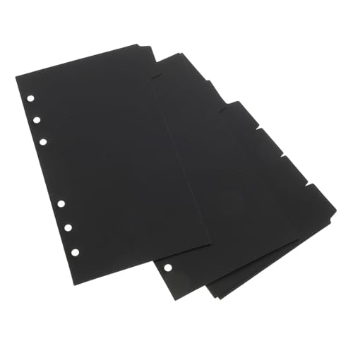 ELAYARD 18 Blatt Teiliges DIY Notizbuch Trennblätter aus Schwarzem PVC Kreative Abnehmbare Ringbuch Register für Lose Langlebige Vielseitige Organizer für Büro und Schule ELAYARD 18 Blatt Teiliges DIY Notizbuch Trennblätter aus Schwarzem PVC Kreative Abnehmbare Ringbuch Register für Lose Langlebige Vielseitige Organizer für Büro und Schule von ELAYARD