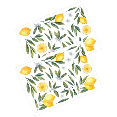 ELAYARD 2 Blätter Teiliges Obst Wandtattoo Kinderzimmer Dekorative Tapete PVC Frucht Sticker Bunte Langlebige Wandaufkleber für Schlafzimmer Küche Wohnzimmer und Kindergarten von ELAYARD