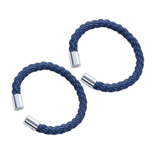 ELAYARD 2 STÜCK Magnetische Gardinen Halter Blau Starke Magnetische Vorhang Klammern mit Polyester Seil Einfache Befestigung ohne Schrauben für Wohnzimmer Schlafzimmer Büro Vorhang von ELAYARD
