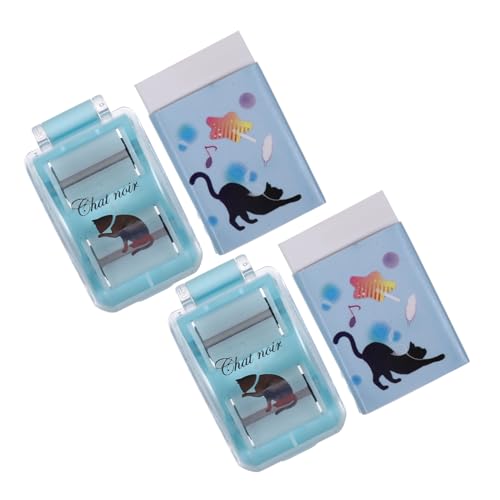 ELAYARD 2 Sätze Mini Krümelentferner Tragbarer Radiergummi Cleaner mit Roller Kompakter Tischreiniger aus Gummi Kunststoff und Leicht und Langlebig für Büro und Haushalt von ELAYARD