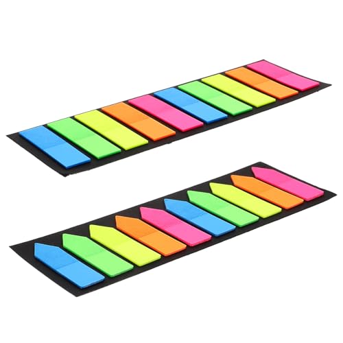 ELAYARD 2 Sätze Sticky Index Tabs Pet Selbstklebende Leuchtende Spitze Haftmarker für Bücher Notizen Klassifizierung Office Schule Markierung Farben von ELAYARD