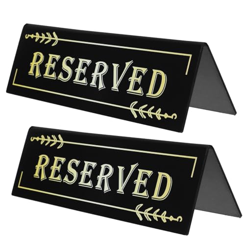 ELAYARD 2 Stück Acryl Reserviert Tischschild Stabiles Klares Material Elegant Dreieckig für Hochzeit Bankett Party Geeignet als Bar Reserviert Zeichen Tischreservierung Hotel Restaurant von ELAYARD