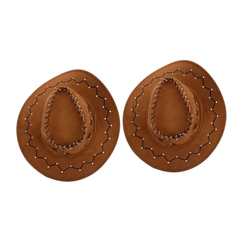 ELAYARD 2 Stück Cowboyhut Western Cowboy Cowgirl Hut für Jungen Mädchen Verstellbare Breiter Rand Sonnenschutz Modisch für Western Themenpartys und Outdoor Aktivitäten von ELAYARD