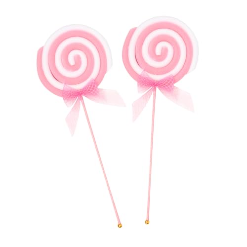 ELAYARD 2 Stück Große Simulation Lollipop Dekorationen Realistische Zuckerstangen Requisiten für Party Fotografie Kinderzimmer Deko Langlebig und Farbecht von ELAYARD