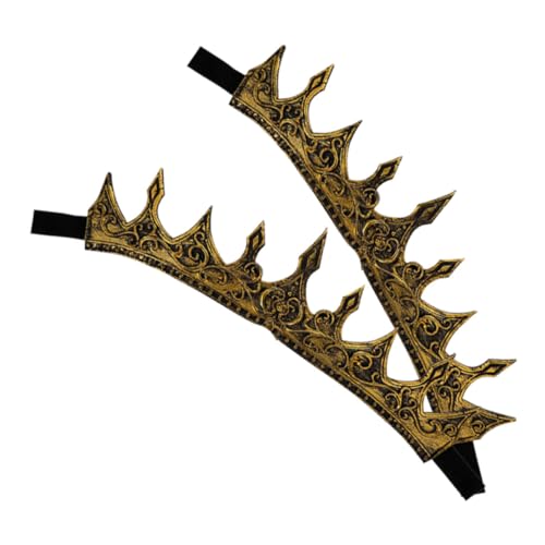ELAYARD 2 Stück Mittelalterliche Königskrone Retro Design Edle Herrenkronen für Bühne Cosplay Geburtstagsfeier Vielseitige Königliche Kostümaccessoires von ELAYARD