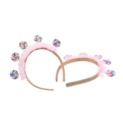 ELAYARD 2 Stück Stirnband Lutscher Design Teiliges Süßes Party Haaraccessoire für Kleinkinder Mädchen Geburtstagsfeier Foto Requisiten Niedliches Haarschmuck von ELAYARD