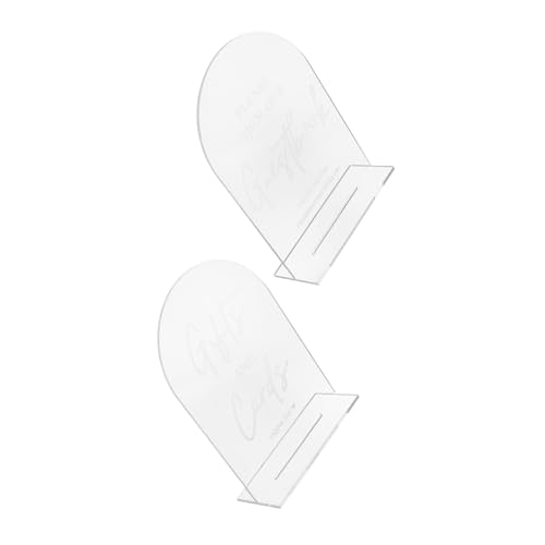 ELAYARD 2 Stück Teiliges Hochzeitsschild Transparent Modern Elegant Kratzfest mit Stabilem Standfuß für Zeremonie Empfang Erinnerungsbuch Tischdeko Hochzeit Party von ELAYARD