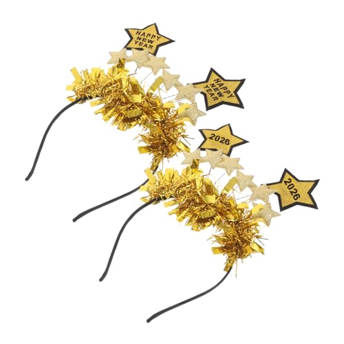 ELAYARD 2 Stück Teiliges Year Star Bopper Haarreif Leichtes Wiederverwendbares Happy Year Stirnband mit Funkelnden Sternen Komfortabel für Silvester und Festtagsfeiern von ELAYARD
