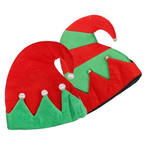 ELAYARD 2 Stücke Teiliges Weihnachts Elfenhut aus Hochwertigem Festliche Party Deko für Kostüm und Weihnachtsfeiern Kreative Kopfbedeckung für Bühne und Cosplay von ELAYARD