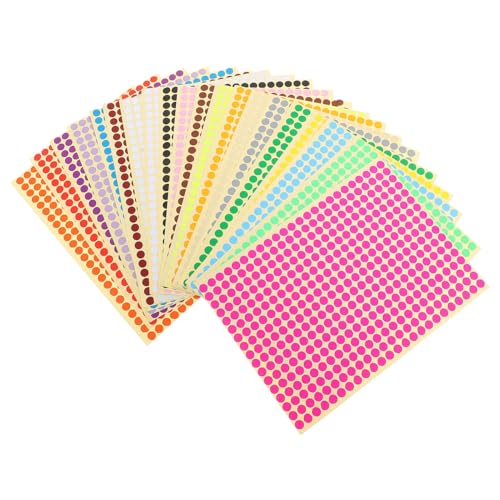 ELAYARD 20 Blatt Aufkleber Selbstklebend Farbige Markierungspunkte Etiketten DIY Sticker zum Beschriften für Schule Büro Zuhause Farbige Klebepunkte zum Klassifizieren und Dekorieren von ELAYARD