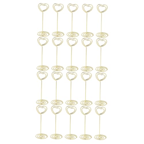 ELAYARD 20 Stück Dekorative Kartenhalter aus Multifunktionale Wiederverwendbare Memo Clips Praktische Fotohalter für Tischdekoration Visitenkarten Notizenhalter Goldfarben von ELAYARD
