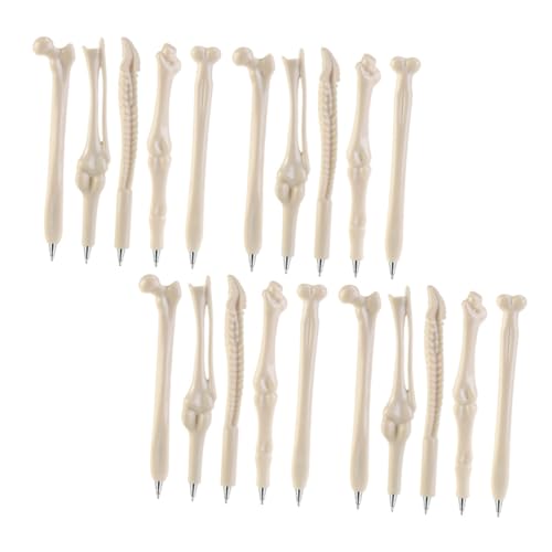 ELAYARD 20 Stück Teiliges Knochenform Kugelschreiber mit Schwarzer Tinte Spitze Kreative Halloween Ballpoint Pens für Schüler Bürobedarf Kleine Geschenke Leicht und Tragbar von ELAYARD