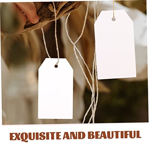 ELAYARD 200 Stück Spitze Beschreibbare Blanko Anhängeetiketten aus Dickem Papier mit DIY zum Bemalen und Beschriften als Geschenkanhänger Namenskarten und Bastel Labels von ELAYARD