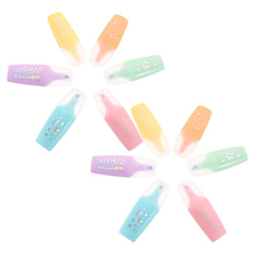 ELAYARD 24 Stück Kleine Bunte Textmarker Flache Mini Highlighter Stifte in Farben Cartoon Marker für Schüler zum Notizen Machen Markieren und Farbcodieren im Schul und Büroalltag von ELAYARD
