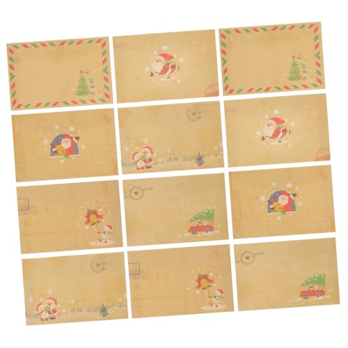 ELAYARD 24 Stück Teiliges Vintage Kraftpapier Einladungskarten Umschläge Retro Briefumschläge für Hochzeit Geburtstag Party Feierlichkeiten Geeignet von ELAYARD