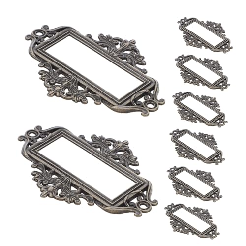 ELAYARD 24 Stück Visitenkartenhalter Metall Aktenschubladen Tag Rahmen Metall Etikettenhalter Etikettenrahmen Schubladenetiketten Retro Etikettenrahmen von ELAYARD