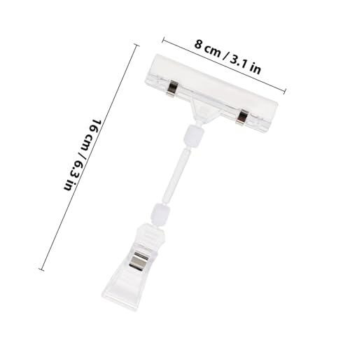ELAYARD 25 Stück Teiliges Doppelseitiger Drehbarer Kunststoff preisschildhalter Transparenter Etikettenclip mit Flexiblem Doppelclip design Wiederverwendbar für Verkaufs Produktanzeige von ELAYARD