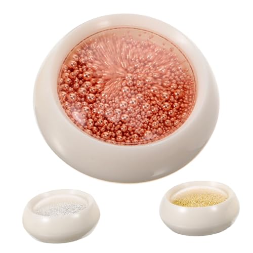 ELAYARD 3 Kartons Metallperlen Nail Art DIY Zubehör in Roségold Gold Silber Mix Edelstahl Kugeln für Maniküre Nagel Schmuck Basteln Dekorative Nagelsteine für Elegante Nagelgestaltung von ELAYARD
