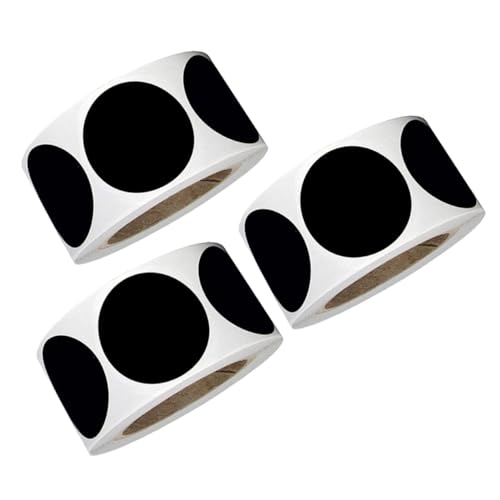 ELAYARD 3 Rollen Selbstklebende Runde Tafelaufkleber aus Schwarzem PVC Klebeetiketten für Küche Vorratsgläser und Organisation Praktische Beschriftung und Dekoration ELAYARD 3 Rollen Selbstklebende Runde Tafelaufkleber aus Schwarzem PVC Klebeetiketten für Küche Vorratsgläser und Organisation Praktische Beschriftung und Dekoration von ELAYARD